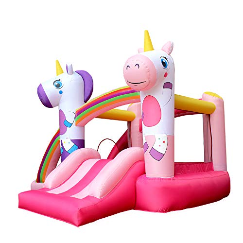 RETRO JUMP Unicorn Inflatable Bouncer Princess Bounce House with Slide Kids Jumper Bounce House with Blower for Birthday Party Gift - Thumbnail 6