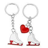 BATHVEVE Llaveros Metálicos de Patines de Hielo Pequeños 2 Piezas Colgantes de Zapatos de Patinaje Artístico Diseño Ligero y Resistente Accesorios de Moda Perfectos para Regalos y