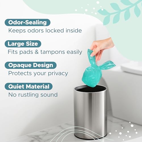 Image of Sunlit No-Touch Feminine Hygiene Disposal Bags, Hygienic Odor-Reducing and Discreet Solution for Tampons Pads Liners and More, Size L - 2 Pack, 40 Count