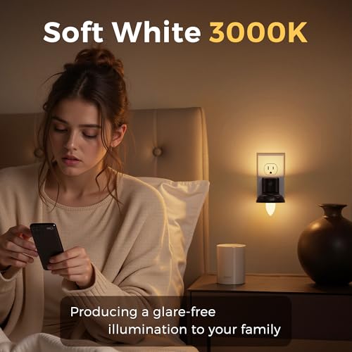 Image of L LOHAS LED Night Light, 2 Pack Night Lights Plug into Wall, 3000K Warm White, Farmhouse Barn Plug in Light with Dusk to Dawn Sensor, for Bedroom, Bathroom, Kitchen, Hallway