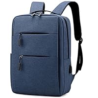 Mixroom - Zaino Porta PC Uomo Laptop Borsa per PC Portatile Computer Custodia Notebook 15" Due Tasche Frontali Con Porta USB Z1 Blu
