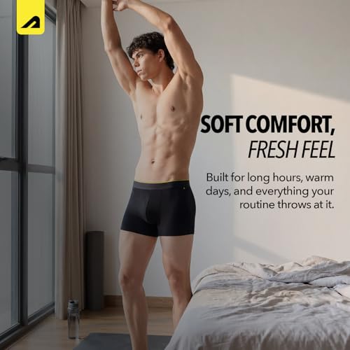 Image of Boldfit Trunk Underwear for Men, Cotton Stretch Innerwear, Ultra-Soft Lightweight Boxer Briefs, No-Ride-Up Fit, Open Fly, Moisture-Wicking, Anti-Bacterial, Plush No-Mark Waistband