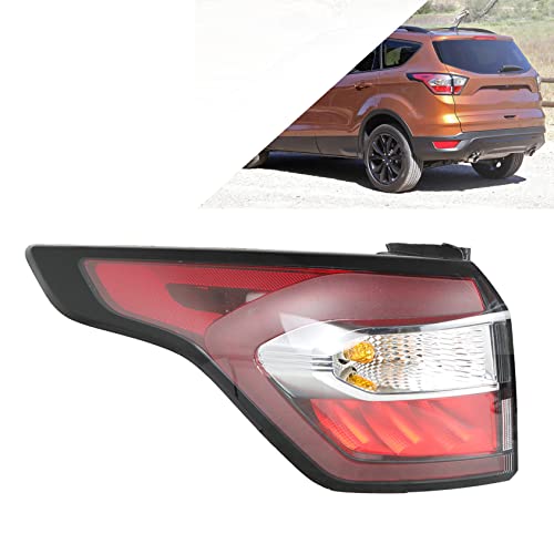 Antuko Tail Light Rear Light Tail Lamp Clear Red Halogen Outer Left Side Replacement For 2017-2019 Escape Kuga #TOP18