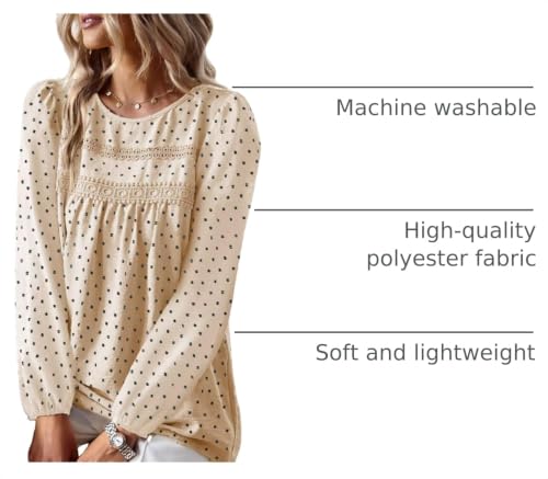 Image of Falechay Womens Tops Flowy Boho Dressy Casual Lace Cute Long Sleeve Shirts