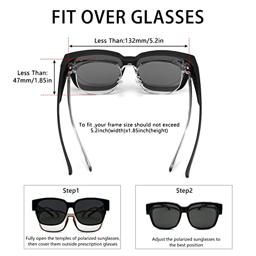 Long Keeper Oversized Wrap Around Polarized Sunglasses Women Men TR90 Square Lightweight Wear Over Prescription Glasses3