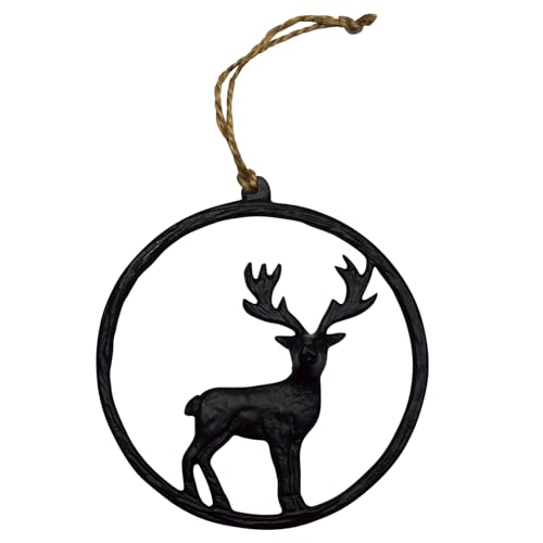 Dadeldo Living & Lifestyle Hirsch Ring Dekohänger Aluminium schwarz...