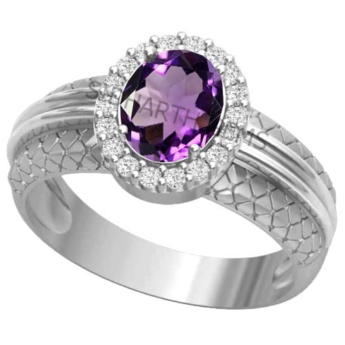 Bague plaquée argent et améthyste naturelle de qualité supérieure
