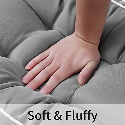 Maphissus 41X19 Inches Outdoor Bench Cushion With Ties,Weather Resistant Thick Tufted Loveseat Seat Cushion For Patio Porch Chair Funiture,Grey #TOP2