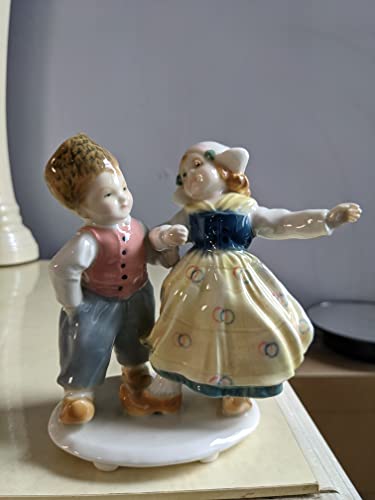 Antique 1920-30 Germany Karl Ens Volkstedt Dancing Children Porcelain Figurine