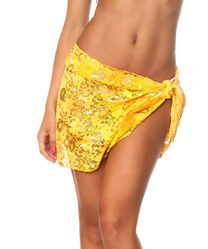 THE MESH KING Bathing Suit Wrap Sarongs Womens Beach Cover Up Swimsuit Wrap One Size Pareo Sheer