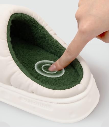 Rungion Furry House Slippers for Women Men Warm Soft Indoor Slippers Waterproof Puffer Slides Winter Outdoor3