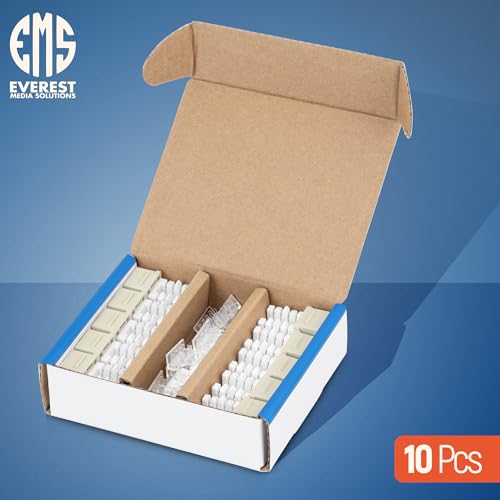 Image of Everest 90 Degree RJ45 Cat6 Keystone Jacks Slim Profile 10-Pack Ivory | Compatible with 90 Angled Speed Termination Tool - easyJACK (B094WB91H3)