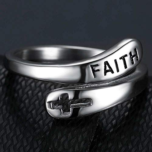 Jude Jewelers Stainless Steel Christian Faith Cross Wedding Engagement Promise Statement Thumb Ring2