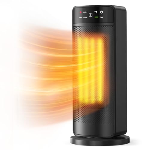1500W Space Heaters for Indoor Use, PTC Ceramic Electric Heater Fast Heating with Remote, ECO, 59-95°F Digital Thermostat, Child Lock, 24H Timer, Oscillating Portable Electric Heater for Large Room by Oprunsy - Image 2