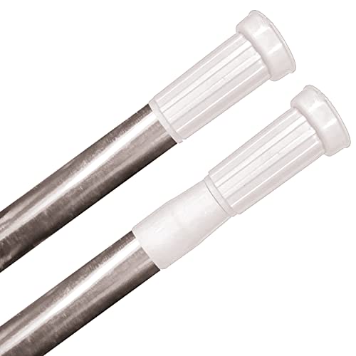 Barra extensible y ajustable de 70 a 110 cm de acero inoxidable para cortina de baño, cocina y armario. Barra telescópica de presión. (Cromado, blanco) Cover
