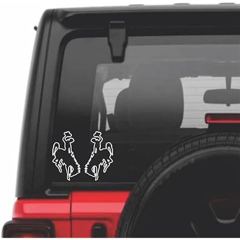 chase grace studio Mirrored Set Steamboat Bucking Horse 7x4-Car Truck, Vinyl Decal Sticker Cover