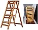 Drabiny do przechowywania półka stojak drewniane składane drabiny krzesło dom antypoślizgowe schodki drabinki schody krzesła do biura gospodarstwa domowego (kolor: Jasny orzech, rozmiar: 4 warstwy)