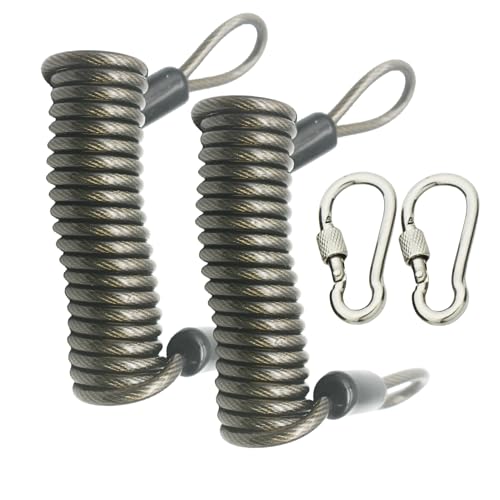 MyyYiTar 59in(1.5M) Spring Wire Cable with Loops 4mm Thickness Rubber Coated Stainless Wire Tether Lock,Clear