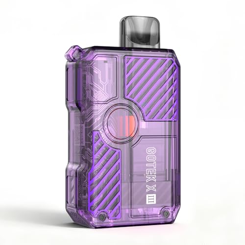 電子タバコ アスパイア Gotek X III Pod Kit スターターキット ゴーテック ポッドキット 1200mAh Type-C充電対応 出力調整機能 べいプ 本体 シーシャ 持ち運び vape リキッドなし ニコチンなし (Purple)