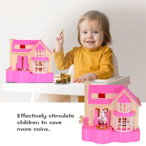 Image of Toyzone Puppy House Coins Bank (Pink) | Classic Puppy House Toy | Coin Stealing Puppy House | Coin Collecting Saving Box | Piggy Bank | Kids 1-8 Years