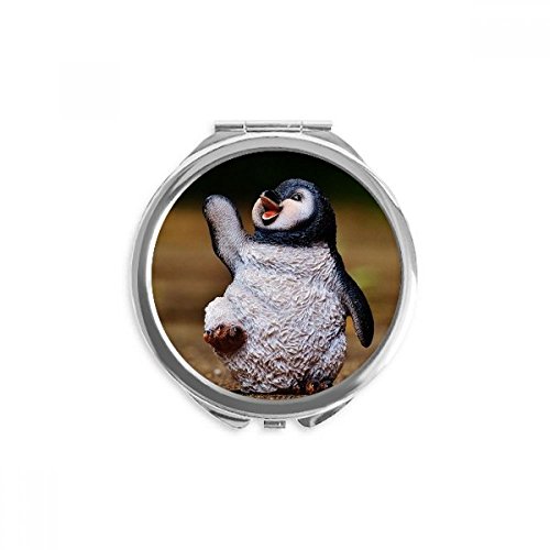 Miroir rond de poche pingouin mignon de 2,6 pouces de la nature antarctique