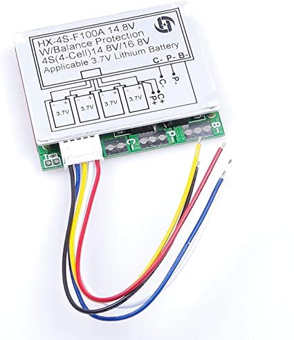RoboThings 4S 100A 14.8V Li-Ion Lithium 18650 Battery Bms Pcm Protection Board With Balance|Red-picture-29