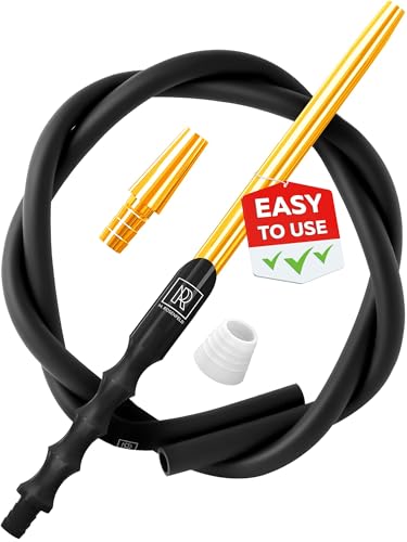 Image of M. ROSENFELD Premium Hookah Hose with Mouthpiece - 60 inch Long Silicone Water Pipe Hose, Washable, with 15 inch Aluminum Easy-Grip Mouthpiece - Modern Design Handle, Won't Rust or Ghost Hookah Hose Silicone