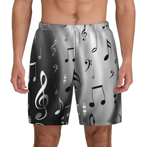Short de bain séchage rapide homme imprimé musique plage surf été
