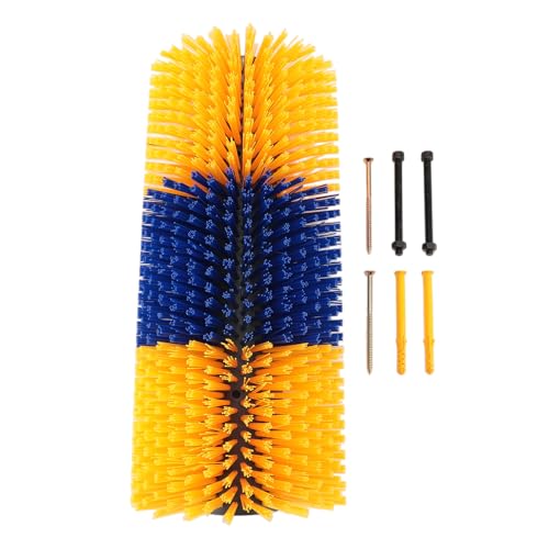Livestock Scratching Brush Efficient Horse Cow Relieve Itching Full Massage Grooming Brush for Horse Cattle Sheep 435mm (Yellow)