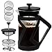 FAVIA Cafetera Francesa-French Press con 4 filtros, Cafetera émbolo de Acero Inoxidable para camping, portátil, apto para lavavajillas-0,35 litro (2 Tazas)