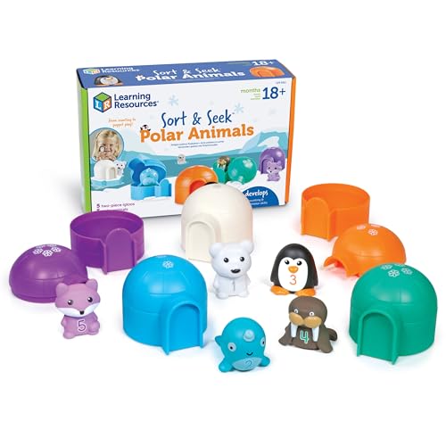 Image of Learning Resources Sort & Seek Polar Animals - 15 Pieces, Age 18+ Months Toddler Learning Activities, Educational Toys, Educational Toy Set Color, Teaching Toys