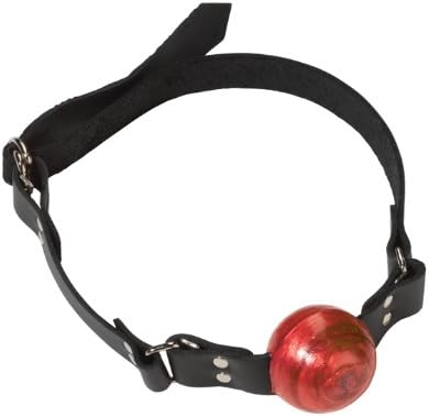 Leather 1 1/2 Red Ball Gag W/D Ring