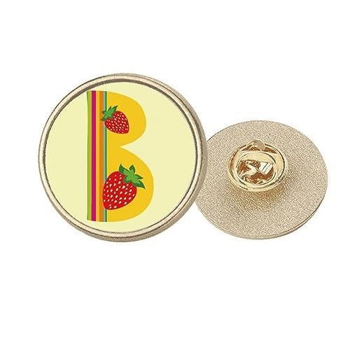 Broche alphabet B illustration fraise pour accessoiriser un blazer