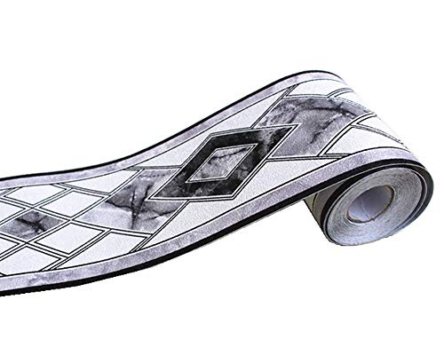 UPREDO Moldura floral decorativa 3D papel de parede impermeável borda descascar e colar para banheir