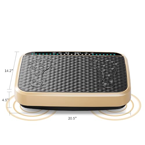 Image of Vibration Plate Machine with Resistance Bands and Remote Control 125 Speed Levels 450LB Capacity Whole Body Oscillating Platform for Home Use