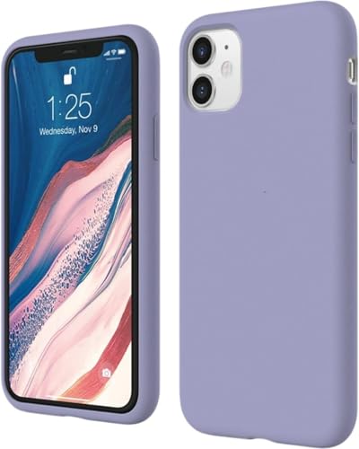 Image of Premium Liquid Silicone Case for iPhone 11 - Slim Full Body Protective Back Cover with Soft Microfiber Lining, Anti-Slip Grip Scratch Resistant Phone Case(Lavender)