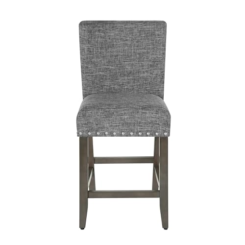 Butaco HomePop tapizado para barra, 24 pulgadas, gris pizarra miniatura 5
