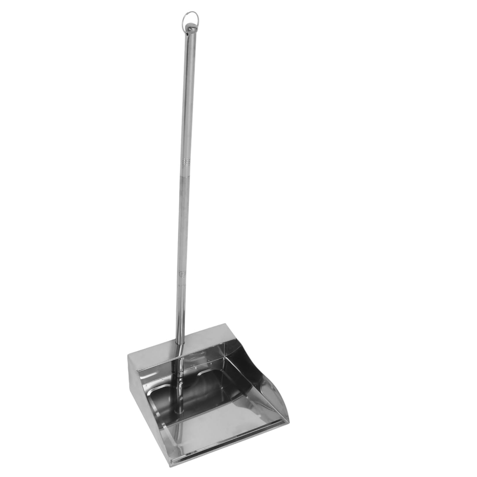 Recogedor de Polvo Inoxidable con Mango Cómodo Capacidad Jumbo y Resistente para Interior y Exterior Pala Metálica para Basura y Limpieza de Hogar