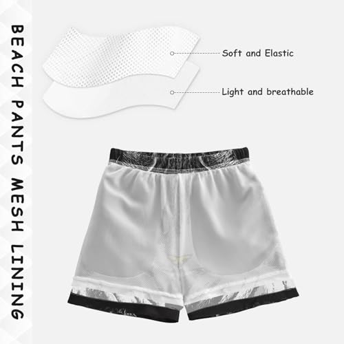 Boys Beach Board Shorts Cat Black Hunt Cute Swim Trunk Teen Swimwear 8-16Y4