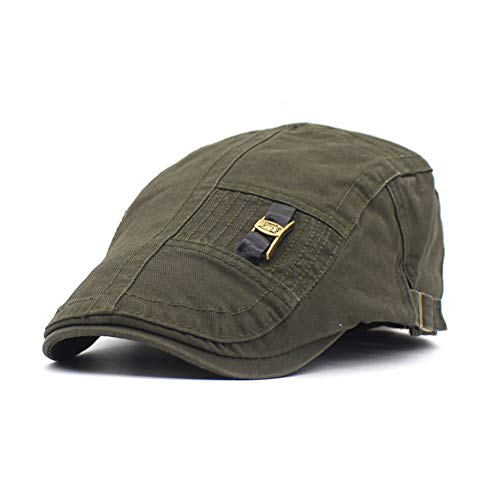 La spedizione dalla Cina Adantico Uomo Cotone Cappello Flat cap (Verde)