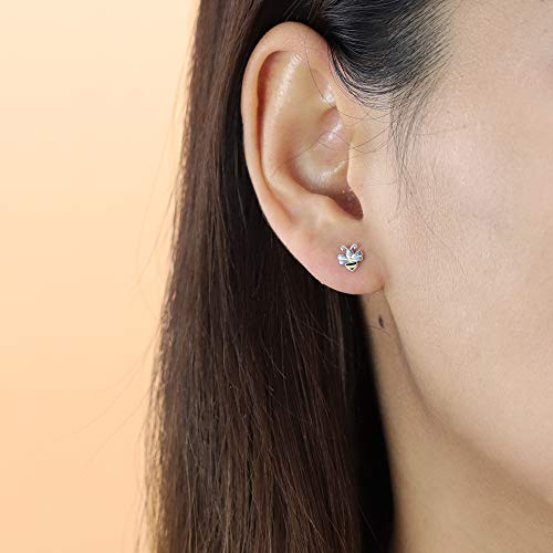 Boma Jewelry Sterling Silver Bee & Flower Mismatched Stud Earrings2