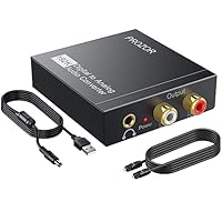 PROZOR Da Wandler Optisch auf Cinch Audio Adapter Toslink auf Klinke Aux Digital zu Analog Optisches Audiokabel Adapter Optical auf Klinke 3,5mm Cinch RCA für Digital Audio TV Blu-Ray HD DVD