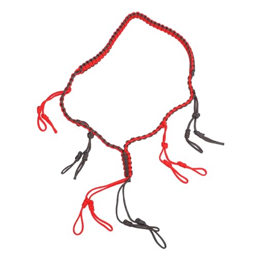 WOHPNLE Duck Call Lanyard with Braided Paracord, Portable Game Call Holder for Waterfowl Hunting, Orange Nylon Hunting Gear with Multi Loop Design (Red)