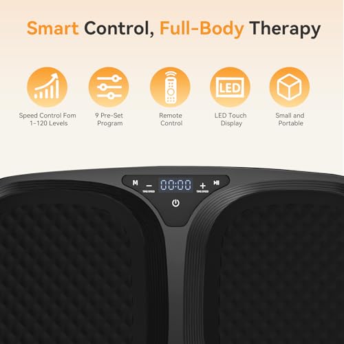 Image of NEWBULIG Vibration Plate, Whole Body Workout, Vibrating Platform with LED Touch Screen & Pull Ropes for Weight Loss & Muscle Toning