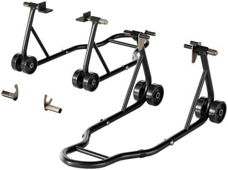SPECSTAR Motorrad Montageständer Set 400 kg Motorrad Ständer U+L Typ | Motorradständer für U-Adapter 28,5–36,6 cm, L-Adapter 26–34,5 cm, für Wartung Service, Garage und Werkstatt,