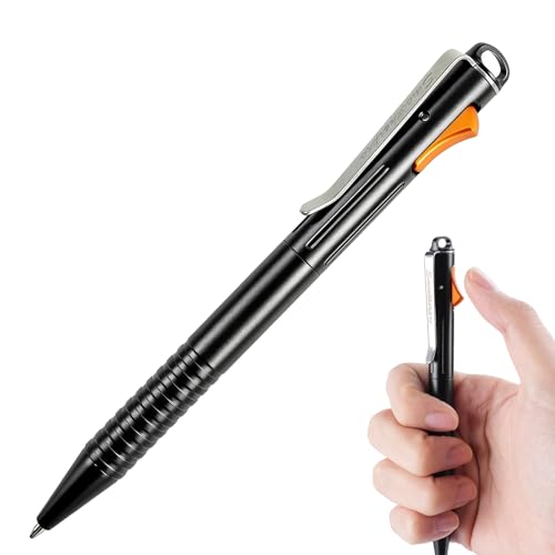 SMOOTHERPRO Fidget Pen Retractable Ballpoint Pen | Aluminum | Compatible with Parker Refills EDC Pen with Stainless Steel Pen Clip | for School Office Outdoor Work & Everyday Carry (Al101BK) | Black