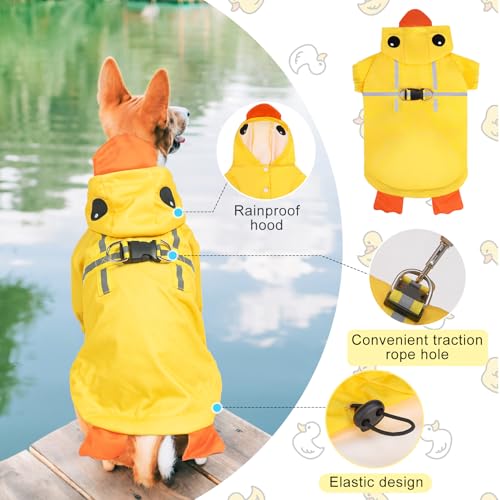 Image of BEAUTYZOO Dog Raincoats for Small Dogs, Waterproof Rain Jacket with Hood