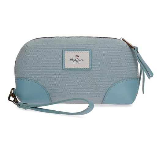 Pepe Jeans Cora Bolso de Mano Azul 20x11x4 cms Algodón