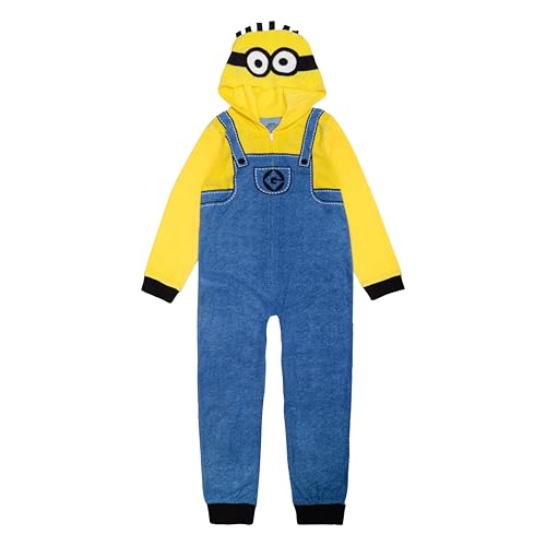 MINIONS Unisex-Erwachsene Hooded Blanket Sleeper, Comfortable Pajamas, Soft & Cute for Kids Pyjamaset, Hallo, 8