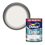 Dulux Once Gloss Paint For Wood And Metal - Pure Brilliant White 1.2 5 Litres